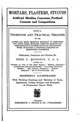 Mortars, plasters, stuccos, artificial marble, concretes, Portland cements and compositions