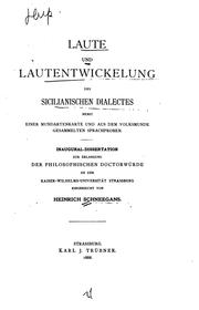 Laute und Lautentwickelung des sicilianischen Dialectes