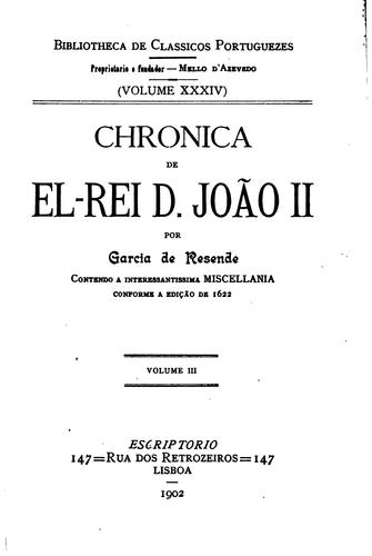 Chronica de el-rei D. João II