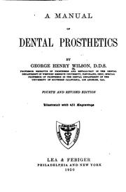 A manual of dental prosthetics