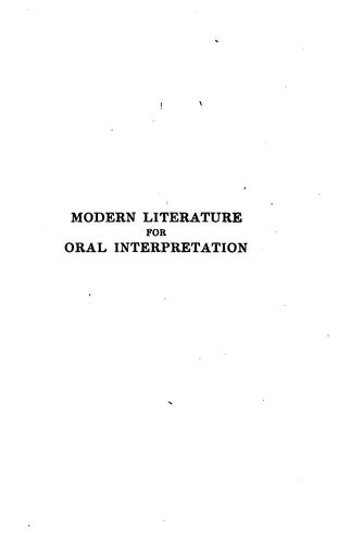 Modern literature for oral interpretation