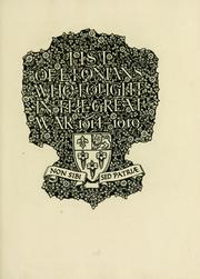 List of Etonians who fought in the great war, 1914-1919