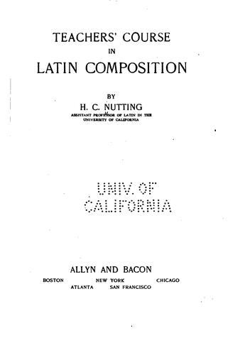 Teachers' course in Latin composition