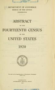Abstract of the fourteenth census of the United States, 1920