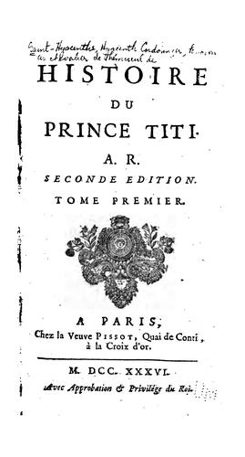 Histoire du Prince Titi, A.R