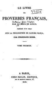 Le livre des proverbes français