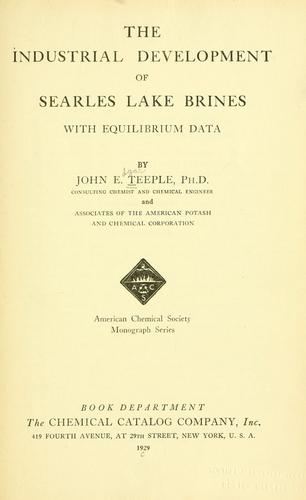 The industrial development of Searles lake brines