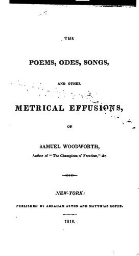 The poems, odes, songs, and other metrical effusions