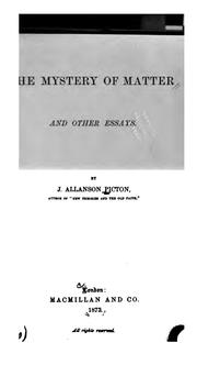 The mystery of matter, and other essays