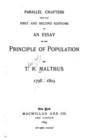 Parallel chapters from the first and second editions of An essay on the principle of population