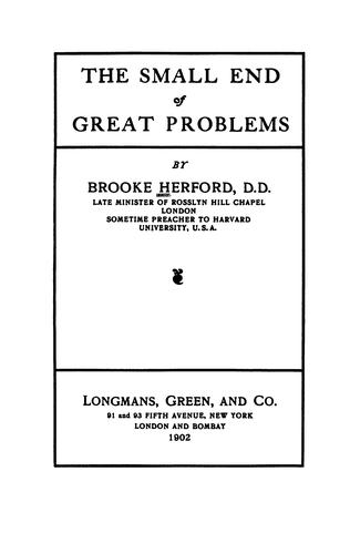 The small end of great problems