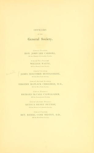The constitution of the Society of Sons of the Revolution