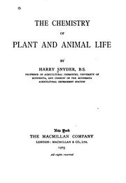 The chemistry of plant and animal life