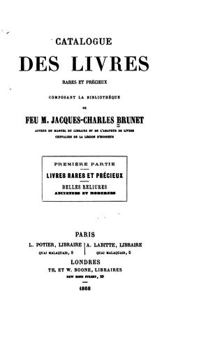 Catalogue des livres rares et précieux