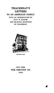 Thackeray's letters to an American family