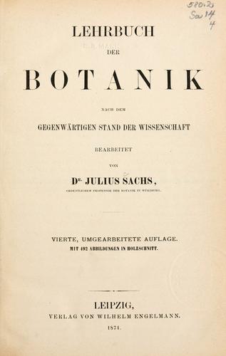 Lehrbuch der botanik nach dem gegenwärtigen stand der wissenschaft