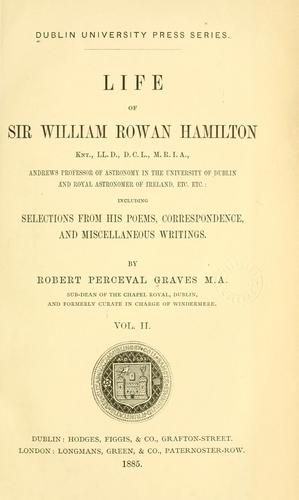 Life of Sir William Rowan Hamilton