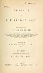 The epidemics of the Middle Ages