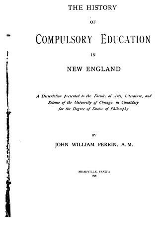 The history of compulsory education in New England