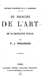 Du principe de l'art et de sa destination sociale