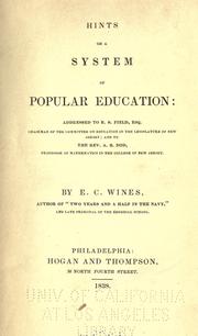 Hints on a system of popular education