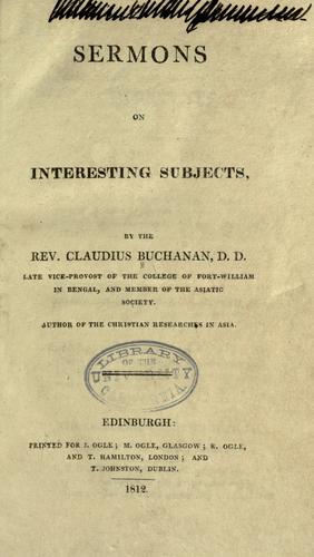 Sermons on interesting subjects