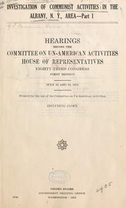 Investigation of Communist activities in the Albany, N.Y., area