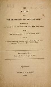 Letter from the Secretary of the Treasury