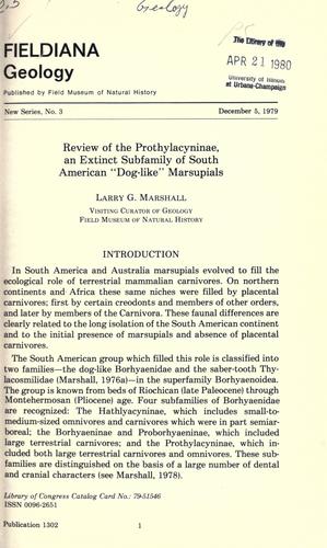 Review of the Prothylacyninae