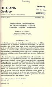 Review of the Prothylacyninae