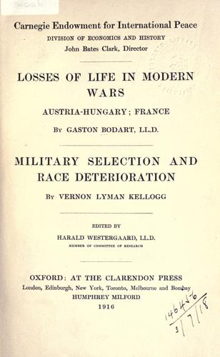 Losses of life in modern wars