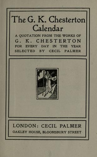The G.K. Chesterton calendar