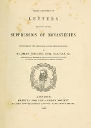 Three chapters of letters relating to the suppression of monasteries