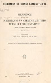Testimony of Oliver Edmund Clubb