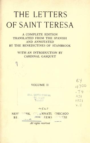 The letters of Saint Teresa
