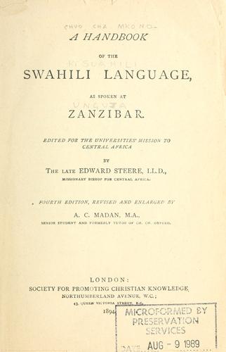 A handbook of the Swahili language as spoken at Zanzibar