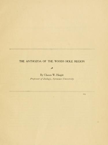 The anthozoa of the Woods Hole region