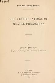 The time-relations of mental phenomena