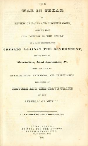 The war in Texas