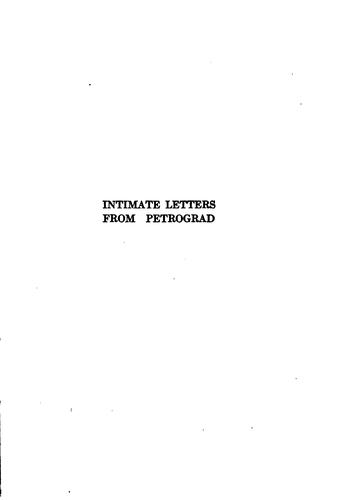Intimate letters from Petrograd