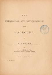 The embryology and metamorphosis of the Macroura
