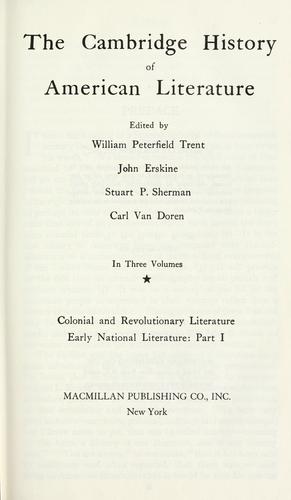 The Cambridge history of American literature