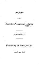 Opening of the Bechstein Germanic Library