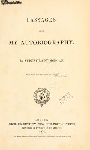 Passages from my autobiography