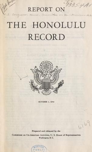 Report on the Honolulu record