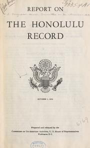 Report on the Honolulu record