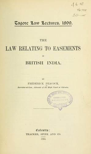 The law relating to easements in British India