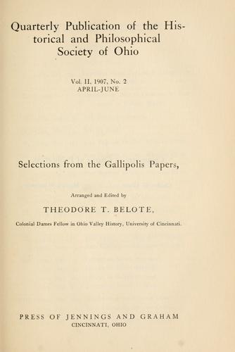 Selections from the Gallipolis papers