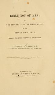 The Bible not of man