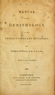 A manual of the ornithology of the United States and of Canada